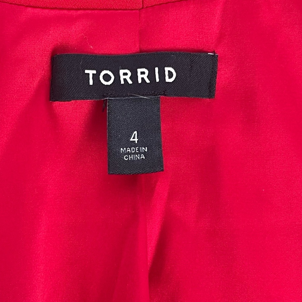 Torrid Open Front Blazer Jester Red - Size 4x - image 4